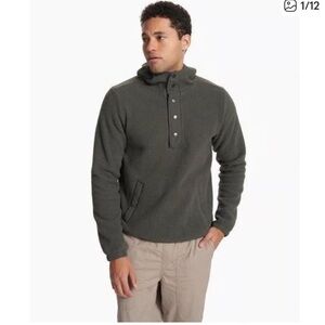 Vuori Dark Green Sherpa Pullover